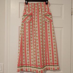 Amazing 60s/70s Gunne Sax-style quilted prairie skirt!